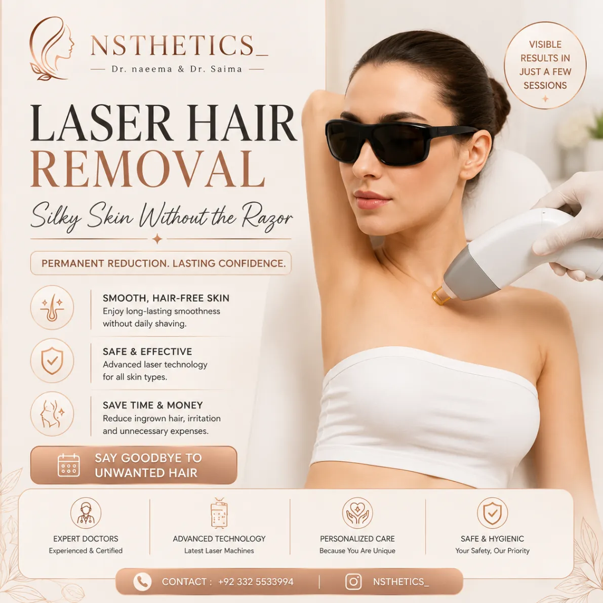 Laser Hair Removal treatment at Nsthetics aesthetic clinic Lahore