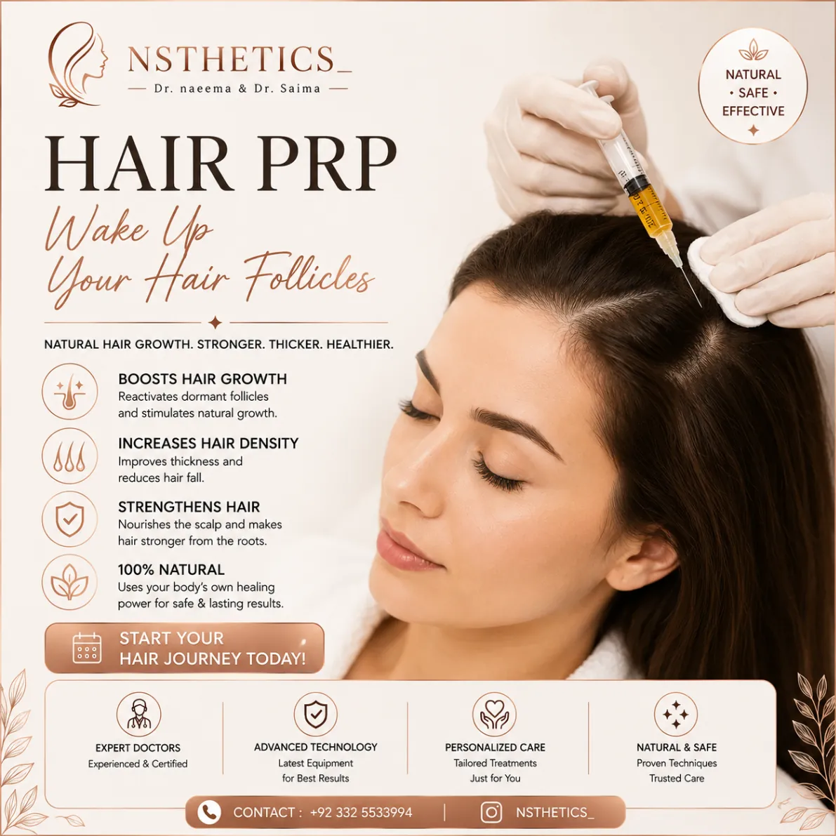 Hair PRP treatment at Nsthetics aesthetic clinic Lahore