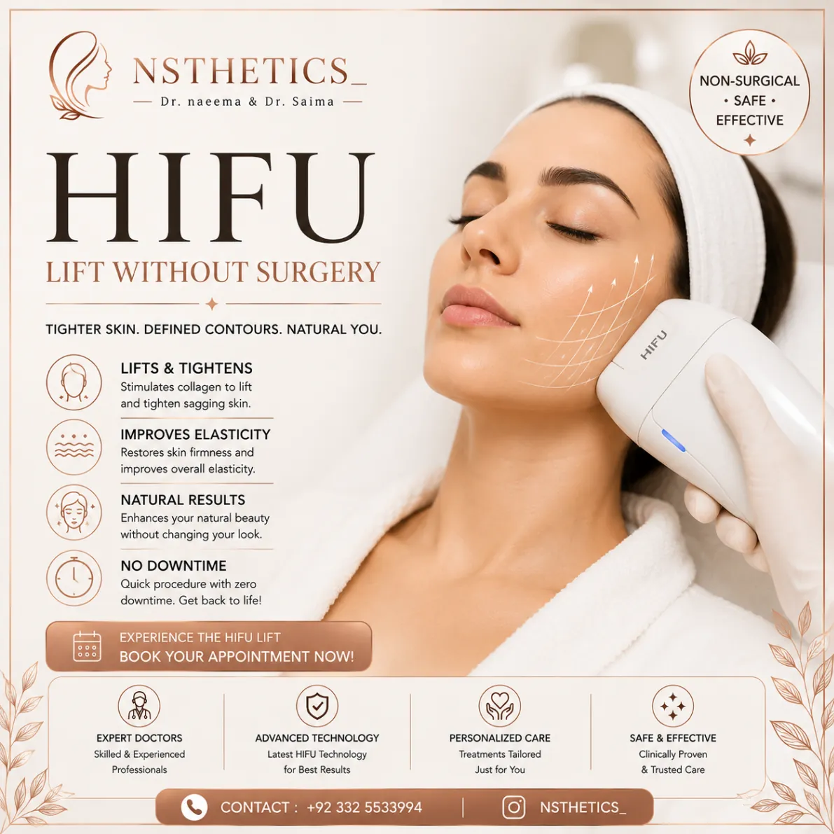 HIFU treatment at Nsthetics aesthetic clinic Lahore