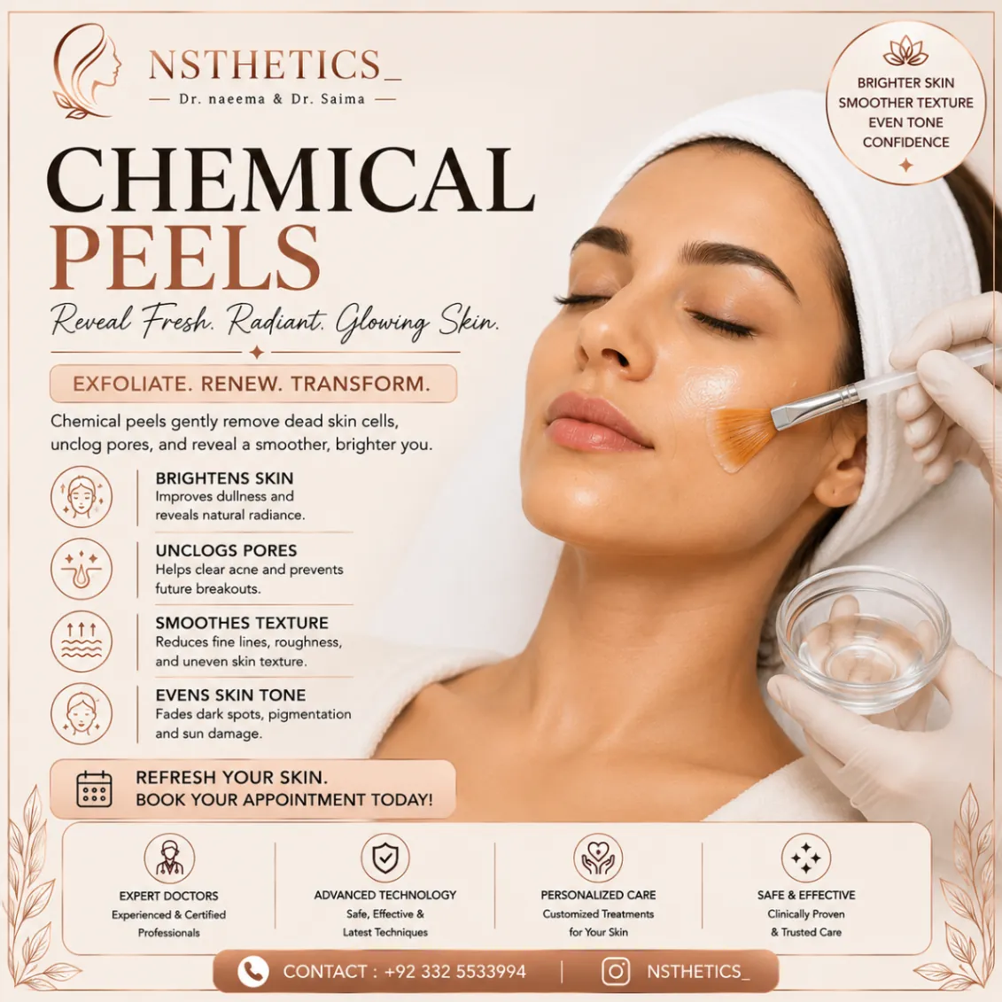 Chemical Peels treatment at Nsthetics aesthetic clinic Lahore